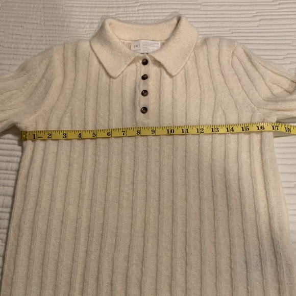 RE ISSUE Women’s Wool and Alpaca Long Sleeve Quiet Luxury Sweater SZ XS Cream - Picture 10 of 13